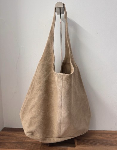 Cream italian suede slouch - cream,