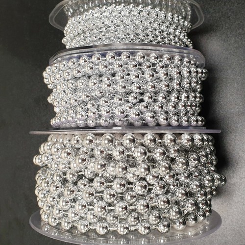 Metallic silver pearl - silver, bead