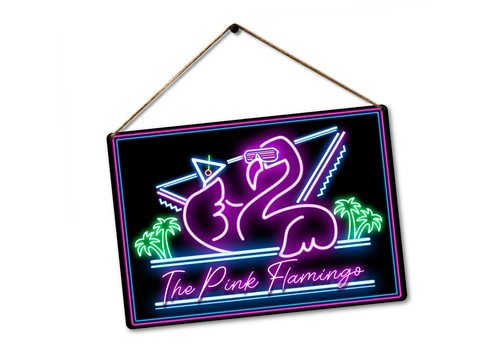 Pink flamingo bar - flamingo, metal
