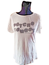 Psycho Cowboy White S/S Relaxed Fit 100% Cotton T-Shirt    M   UK 10/12   BNWT