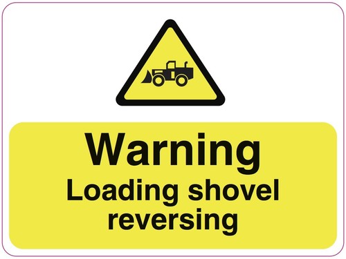 Warning loading shovel - warning,
