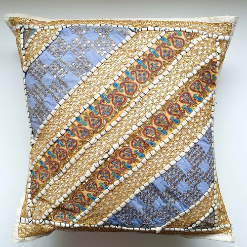 Indian embroidered cushion - indian,