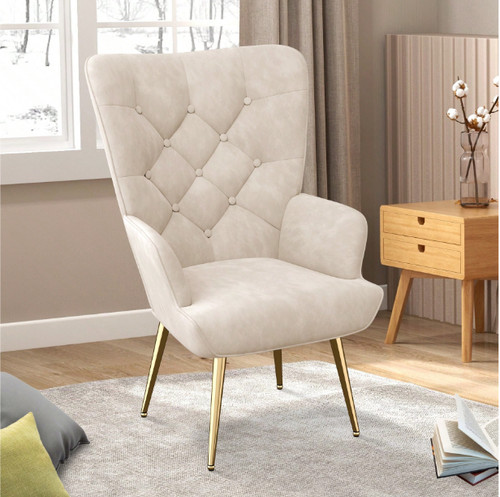 Velvet armchair tub chair - velvet, high