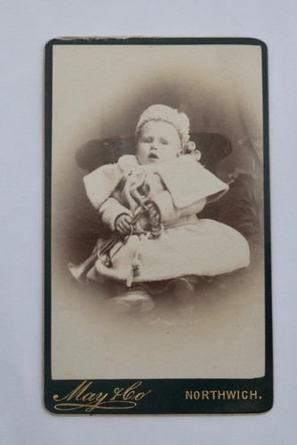 Cdv victorian boy - with, toy