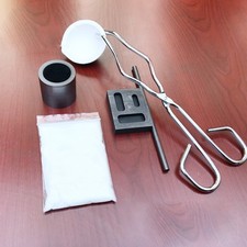 6pcs/set Torch Melting Kit Set Gold & Silver Crucible Tong Graphite Ingot Mold