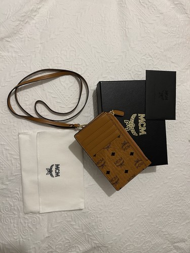 Mcm lanyard card holder - card, cognac
