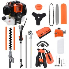 52cc 5-in-1 Hedge Trimmer Tool Petrol Strimmer Brush Cutter Garden Chainsaw Tool