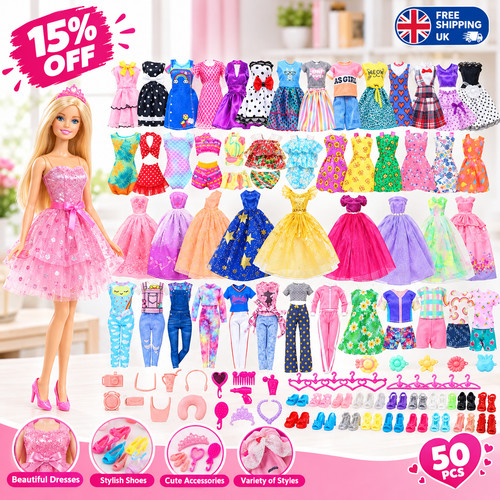 50pcs barbie doll clothes - barbie,