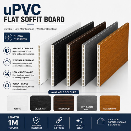 Upvc flat soffit - 1m, pvc