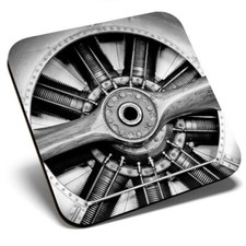 Square Single Coaster bw -