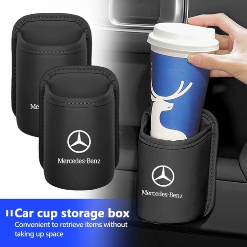 2pc leather car cup holder - leather,