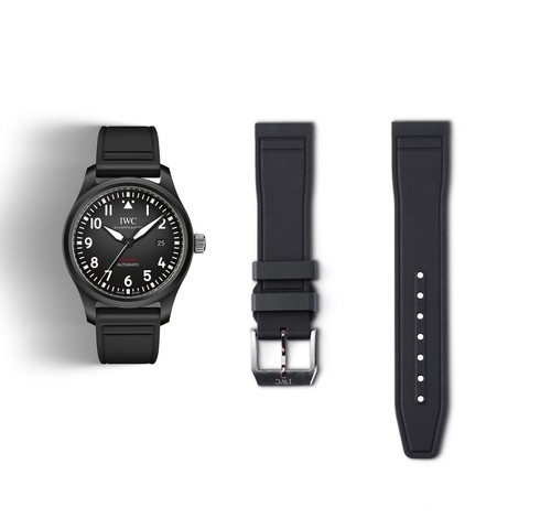 Iwc rubber strap black - rubber, 20mm