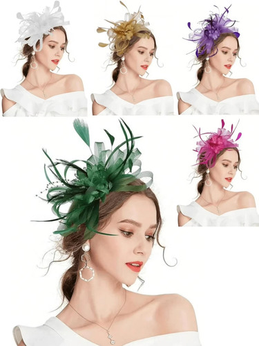 Flower feather hair - feather,