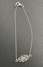 Delicate Sterling Silver Marcasite Bracelet 19cm approx