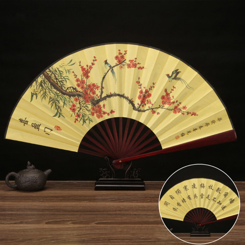 Wooden handle hand fan - hand,