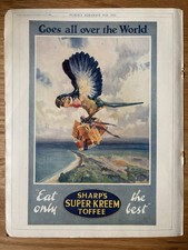 Vintage 1920’s SHARP’S SUPER KREEM TOFFEE Sweet 1925 ADVERT BIRD PARROT