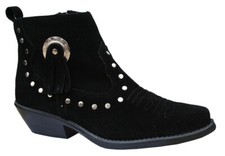 Ladies Black Suede Line