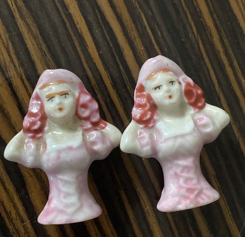 Antique porcelain half dolls - porcelain,