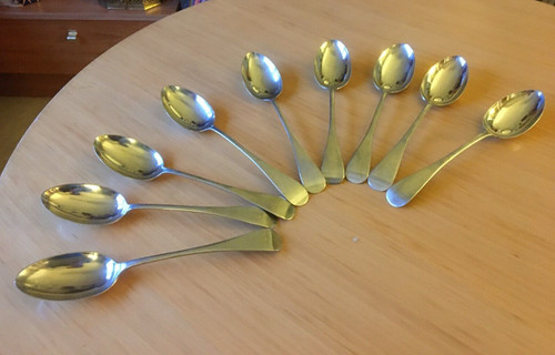 Set nine vint silver plated - set,