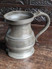 Antique Pewter Tankard Pint by James Yates. Victorian 19th Century. Makers Mark