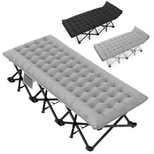 200x75cm Folding Bed Guest Bed Portable Single Camping Cots With Mattress