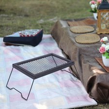 Folding Campfire BBQ Rack, Folding Camping Table for Beach and