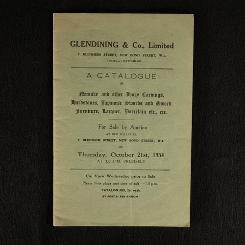 1954 catalogue netsuke - catalogue, of