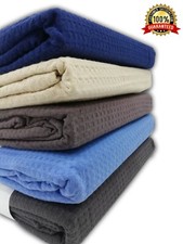 100% Cotton Bed Throw Waffle