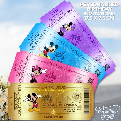 Disney birthday invite card - disney,