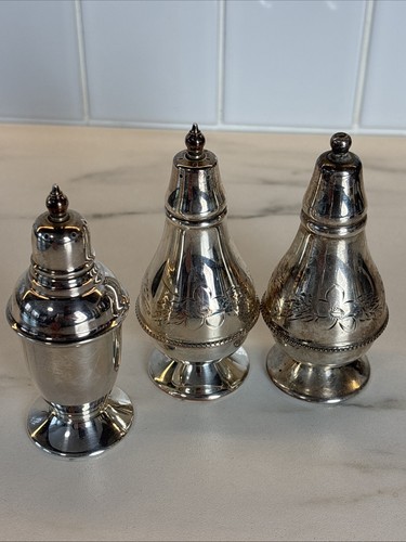 Silver plated salt pepper - silver, &