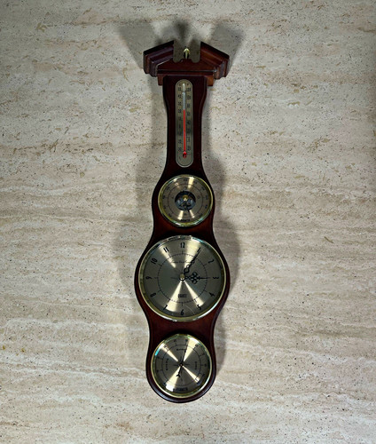 Wooden wall weather station - wooden,