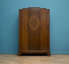 Vintage Art Deco Oak Wardrobe