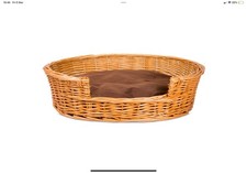 Oval Honey Wicker Dog Pet Bed