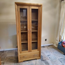 Oak Display Cabinet with Glass