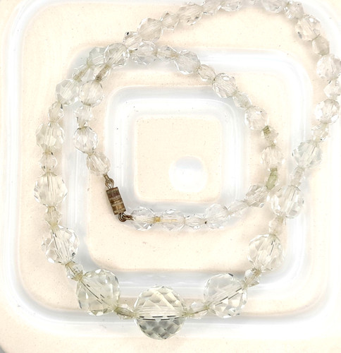 Vintage crystal glass bead - crystal,