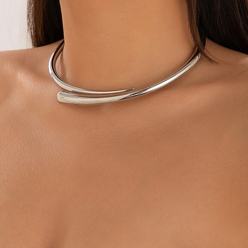 Gold silver choker necklace - choker,