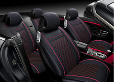 Deluxe Black Red PU Leather Full set Seat Covers For Peugeot 207 307 407 508 