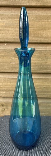 Vintage mcm blue art - art, glass