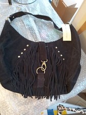 Black Real Suede Shoulder Bag