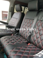 VW Transporter T5 T6 Front row (1+2) 3 Seater Leatherette Seat Covers