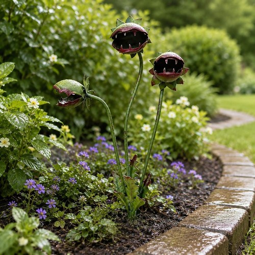 Metal carnivorous plant - carnivorous, garden