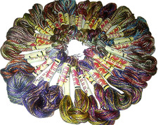 20 Skeins Large Silk Stranded Multi Coloured Twisted Embroidery Threads