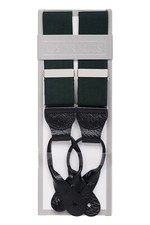 Mens Green Suit Trouser Braces Button On Leather End XL Avail UK Made Adjustable