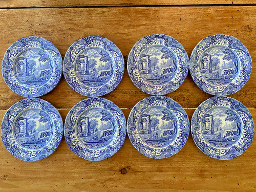 Set spode blue - (8), italian