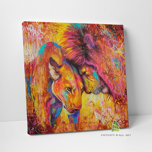 Lion love graffiti canvas art - graffiti,