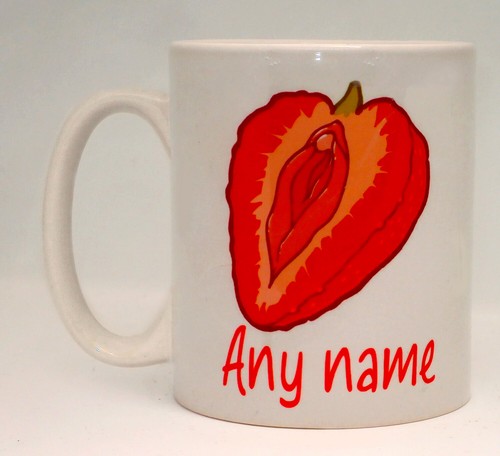 Strawberry vagina mug - strawberry,