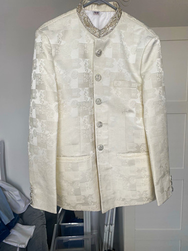 Men beige sherwani jacket - beige,