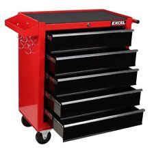 Heavy Duty Roller Tool Cabinet Storage Chest Box Garage Workshop 5 Drawers Red