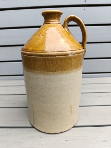 Vintage stoneware flagon - stoneware,