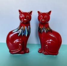 Pair of Red Flambé Delphis